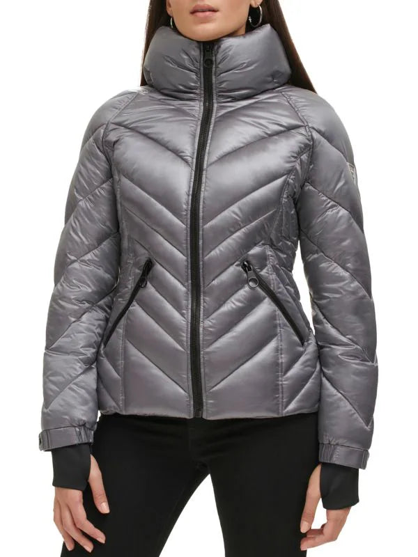 Guess Quilted Puffer Jacket Dark Gray L