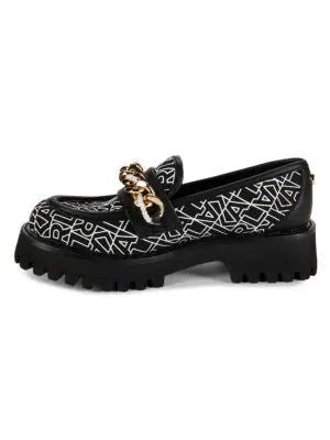 Karl Lagerfeld Paris Gala Monogram Chain Trim Loafers