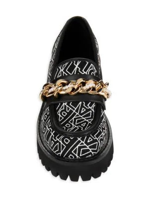 Karl Lagerfeld Paris Gala Monogram Chain Trim Loafers