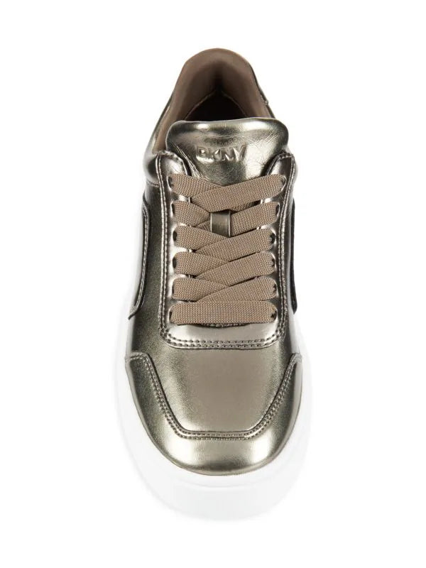 DKNY Beverley Metallic Low Top Platform Sneaker Size 8