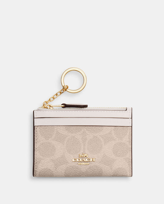 Coach Mini Skinny Id Case In Signature Canvas