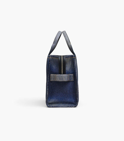 THE DENIM-PRINTED LEATHER MEDIUM TOTE BAG MARC JACOBS