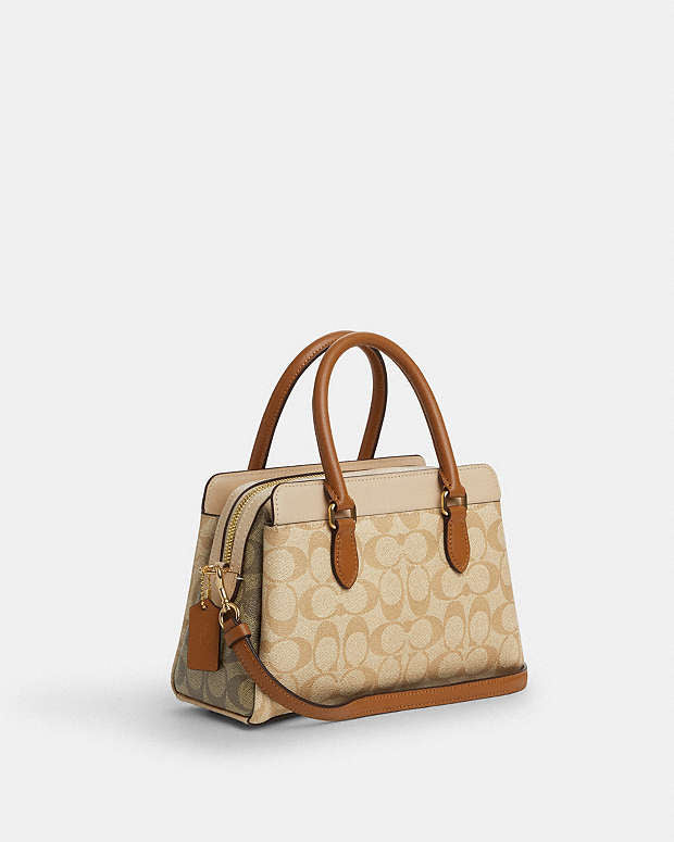 Mini Darcie Carryall Bag In Blocked Signature Canvas coach