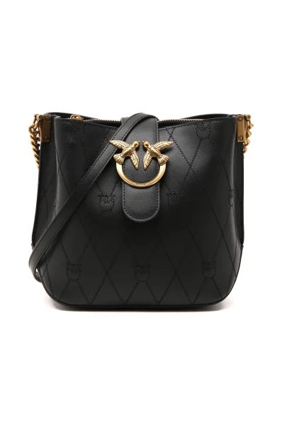 PINKO LEATHER BUCKET BAG LOVE BUCKET WAVE LOGO