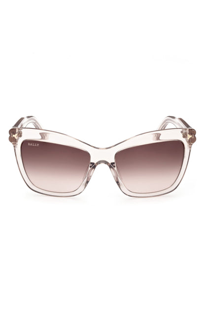 Bally 56mm Gradient Cat Eye Sunglasses in Shiny Beige /Gradient Brown