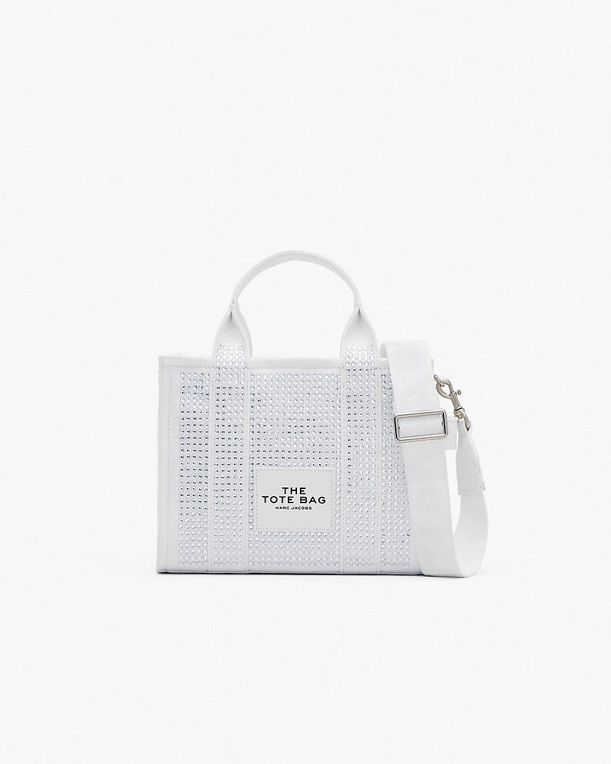 THE CRYSTAL CANVAS SMALL TOTE BAG IN WHITE