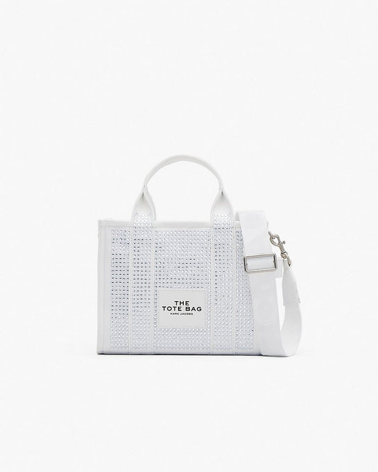 THE CRYSTAL CANVAS SMALL TOTE BAG IN WHITE