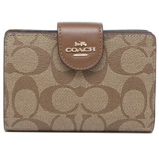 Coach Medium Corner Zip Wallet In Signature Canvas