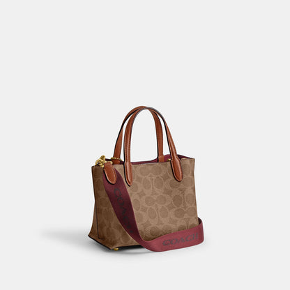 Coach Willow Tote Bag 18 In Signature Canvas color tan/caramel