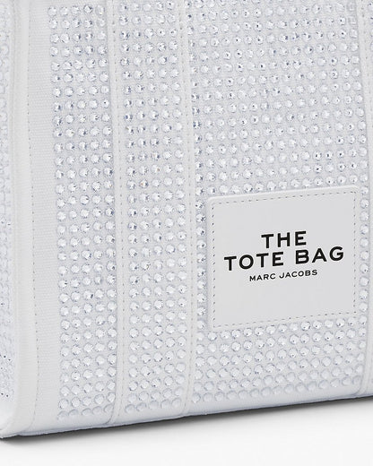 THE CRYSTAL CANVAS SMALL TOTE BAG IN WHITE