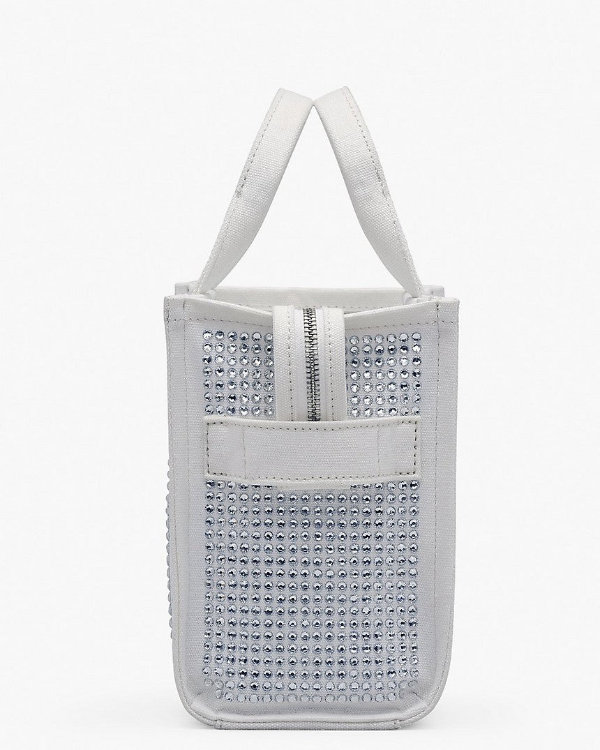 THE CRYSTAL CANVAS SMALL TOTE BAG IN WHITE