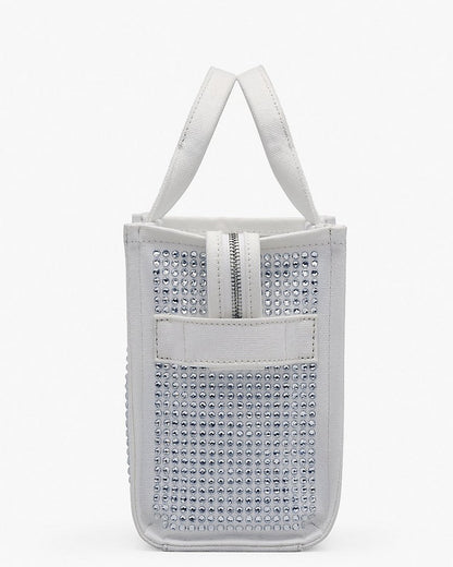 THE CRYSTAL CANVAS SMALL TOTE BAG IN WHITE