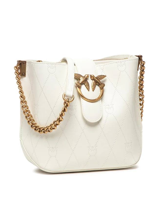 PINKO LEATHER BUCKET BAG LOVE BUCKET WAVE LOGO