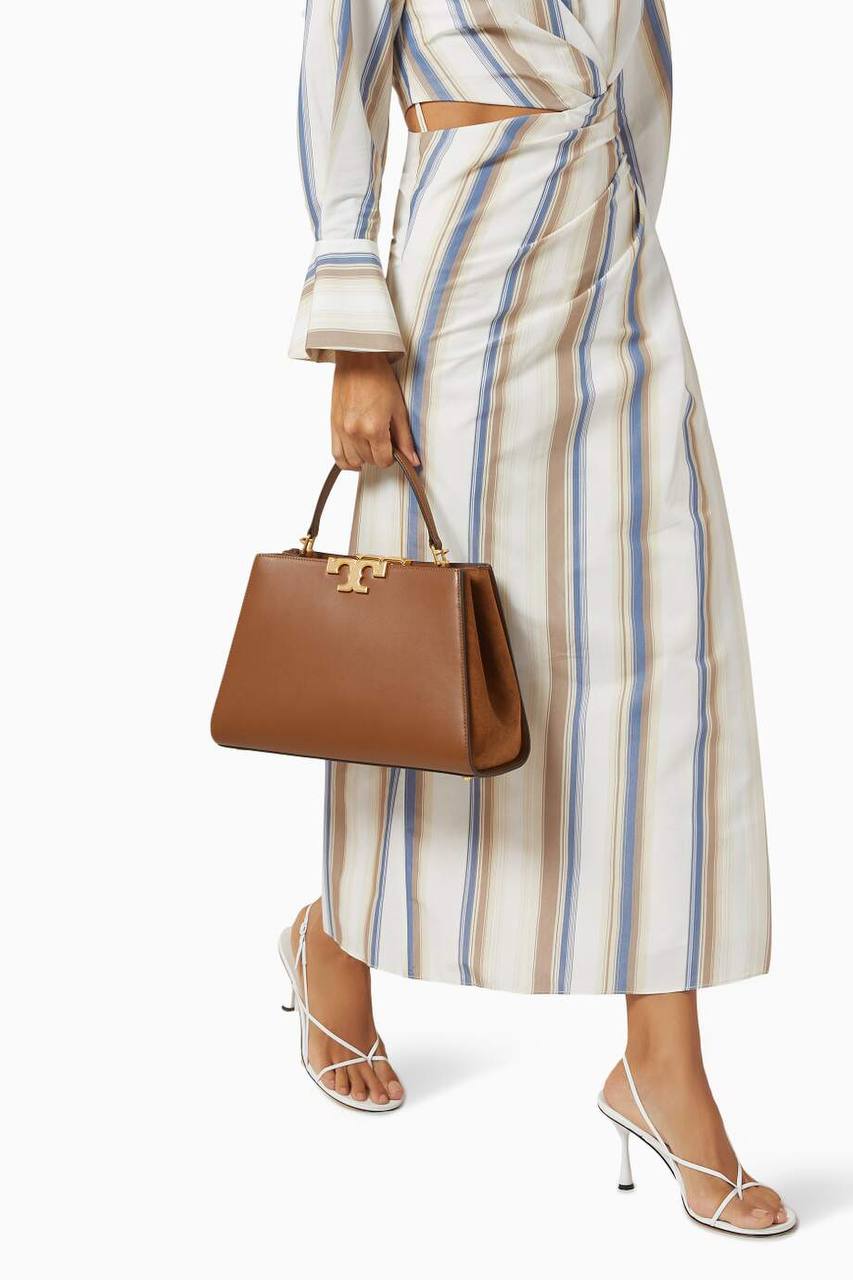 ELEANOR SATCHEL TORY BURCH IN BROWN