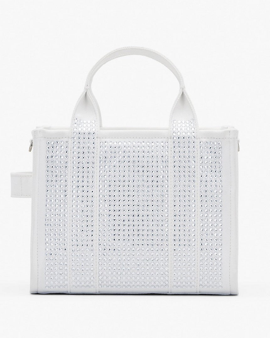 THE CRYSTAL CANVAS SMALL TOTE BAG IN WHITE