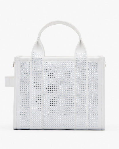 THE CRYSTAL CANVAS SMALL TOTE BAG IN WHITE