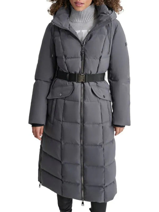 DKNY Belted Puffer Coat Titan L