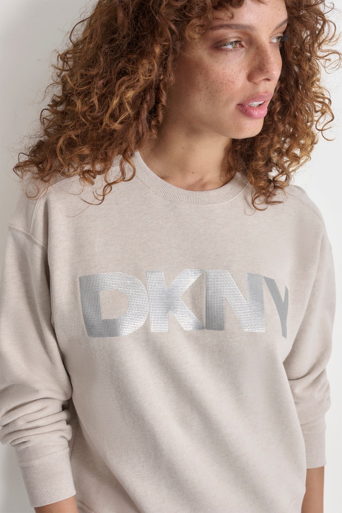 DKNY SEQUIN LOGO SWEATSHIRT