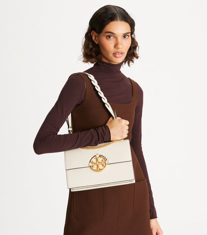 TORY BURCH MILLER BRAIDED SHOULDER BAG