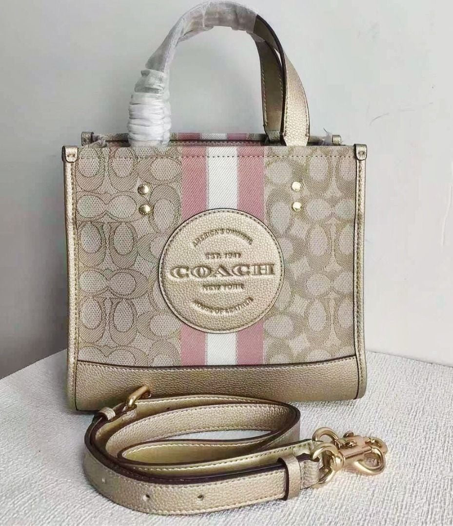 Coach Dempsey Tote 22 In Signature Jacquard