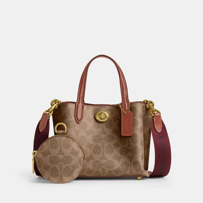 Coach Willow Tote Bag 18 In Signature Canvas color tan/caramel