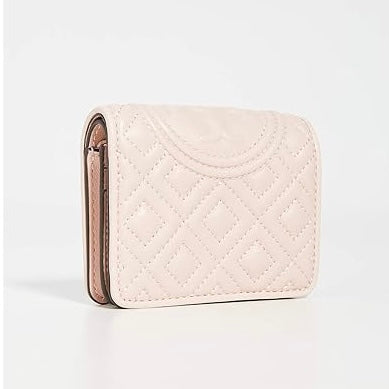 Tory Burch Women's Fleming Card Case Wallet Shell Pink