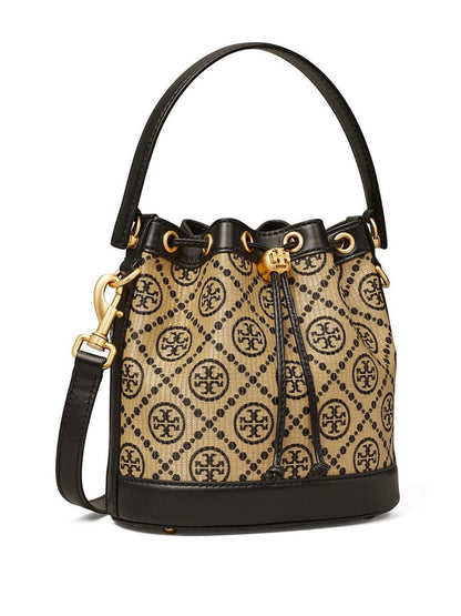 Tory Burch T Monogram Raffia Bucket Bag