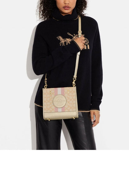 Coach Dempsey Tote 22 In Signature Jacquard