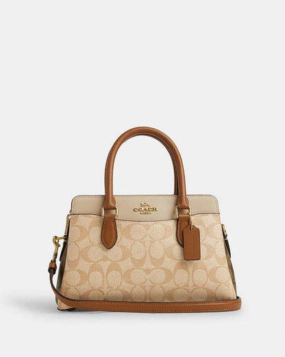 Mini Darcie Carryall Bag In Blocked Signature Canvas coach