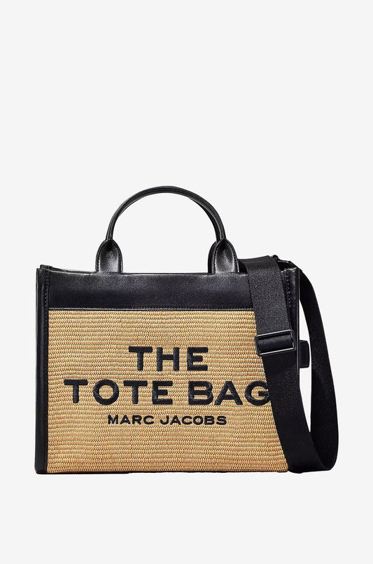 The Woven Medium Tote raffia and leather bag Marc Jacobs