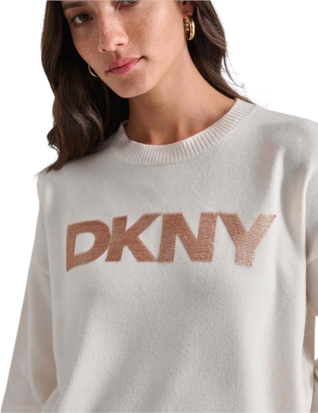 DKNY SEQUIN LOGO SWEATSHIRT M