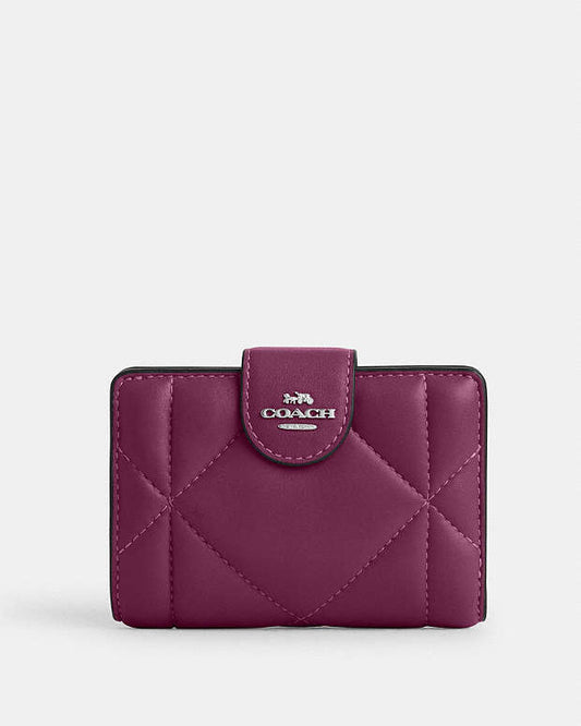 Coach Medium Corner Zip Wallet With Puffy Diamond Quilting