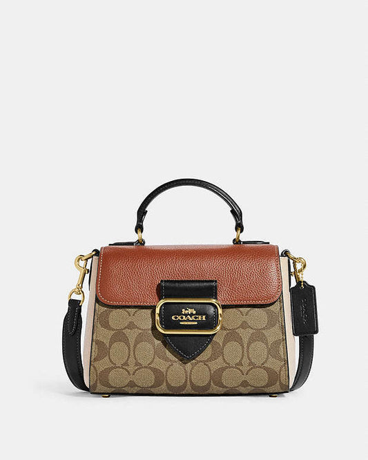 Morgan Top Handle Satchel In Colorblock Signature Canvas coach