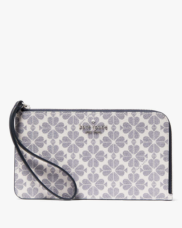 Kate Spade Lucy Spade Flower Medium L-zip Wristlet