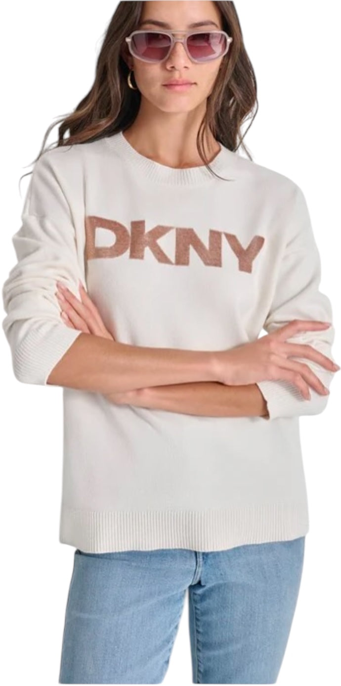 DKNY SEQUIN LOGO SWEATSHIRT M