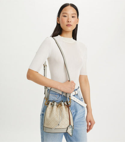 Tory Burch T Monogram Cloud Jacquard Bucket Bag