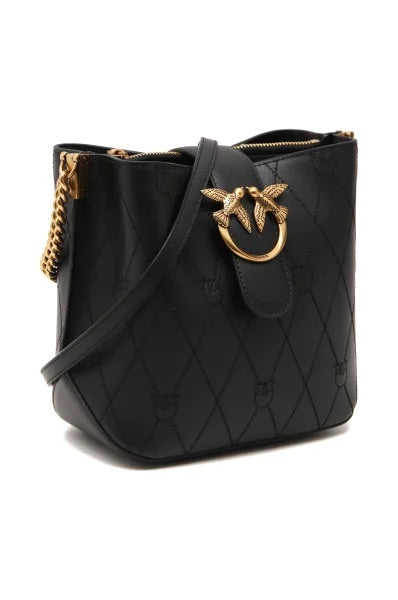 PINKO LEATHER BUCKET BAG LOVE BUCKET WAVE LOGO