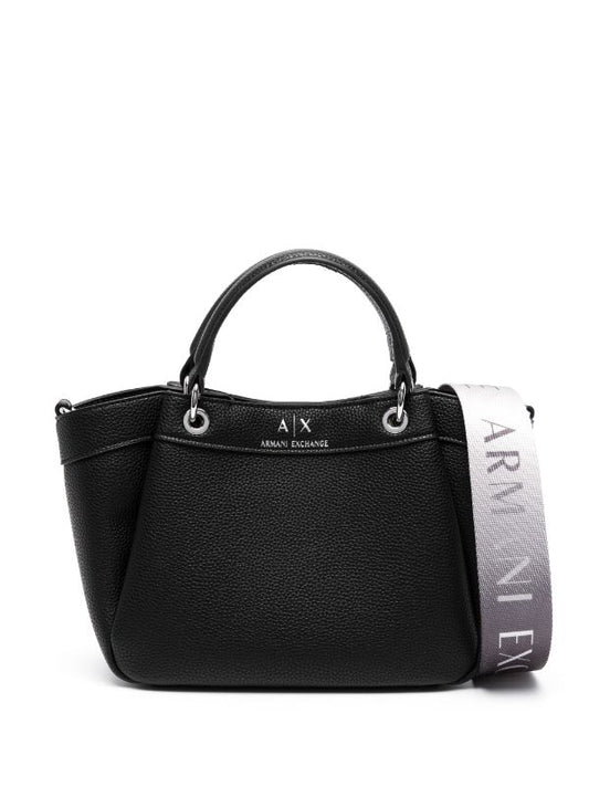 Armani Exchange logo-debossed grained-texture tote bag