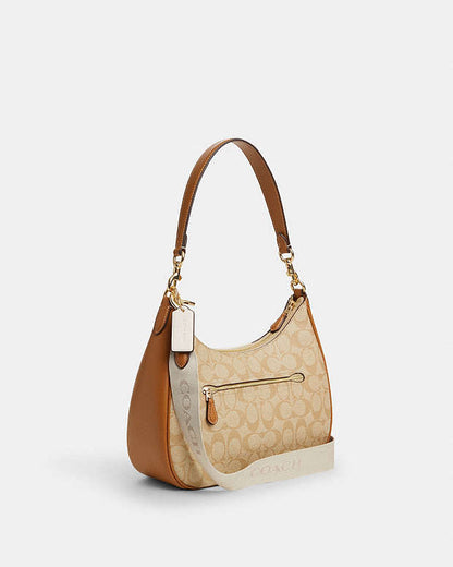 Coach Teri Hobo Bag In Signature Canvas With Stripe