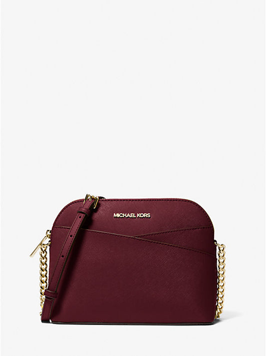 Micheal Kors Jet Set Travel Medium Dome Crossbody Bag burgundy