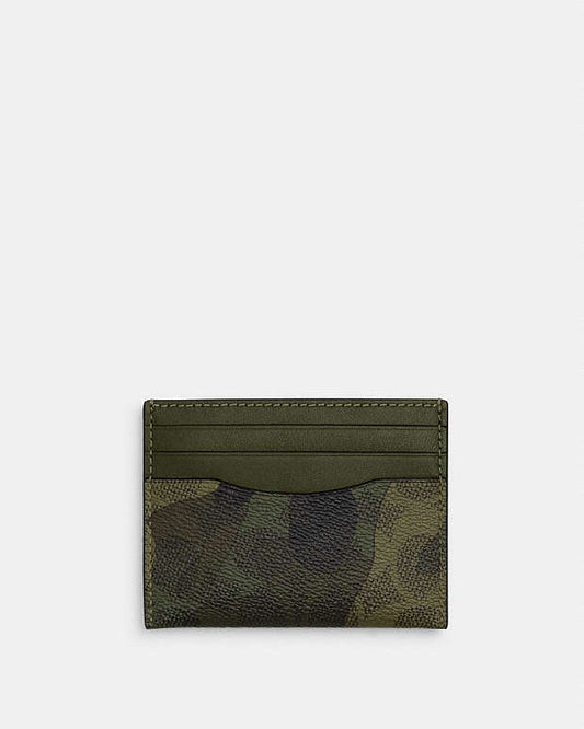 Coach Slim Id Card Case In Signature Camo Print