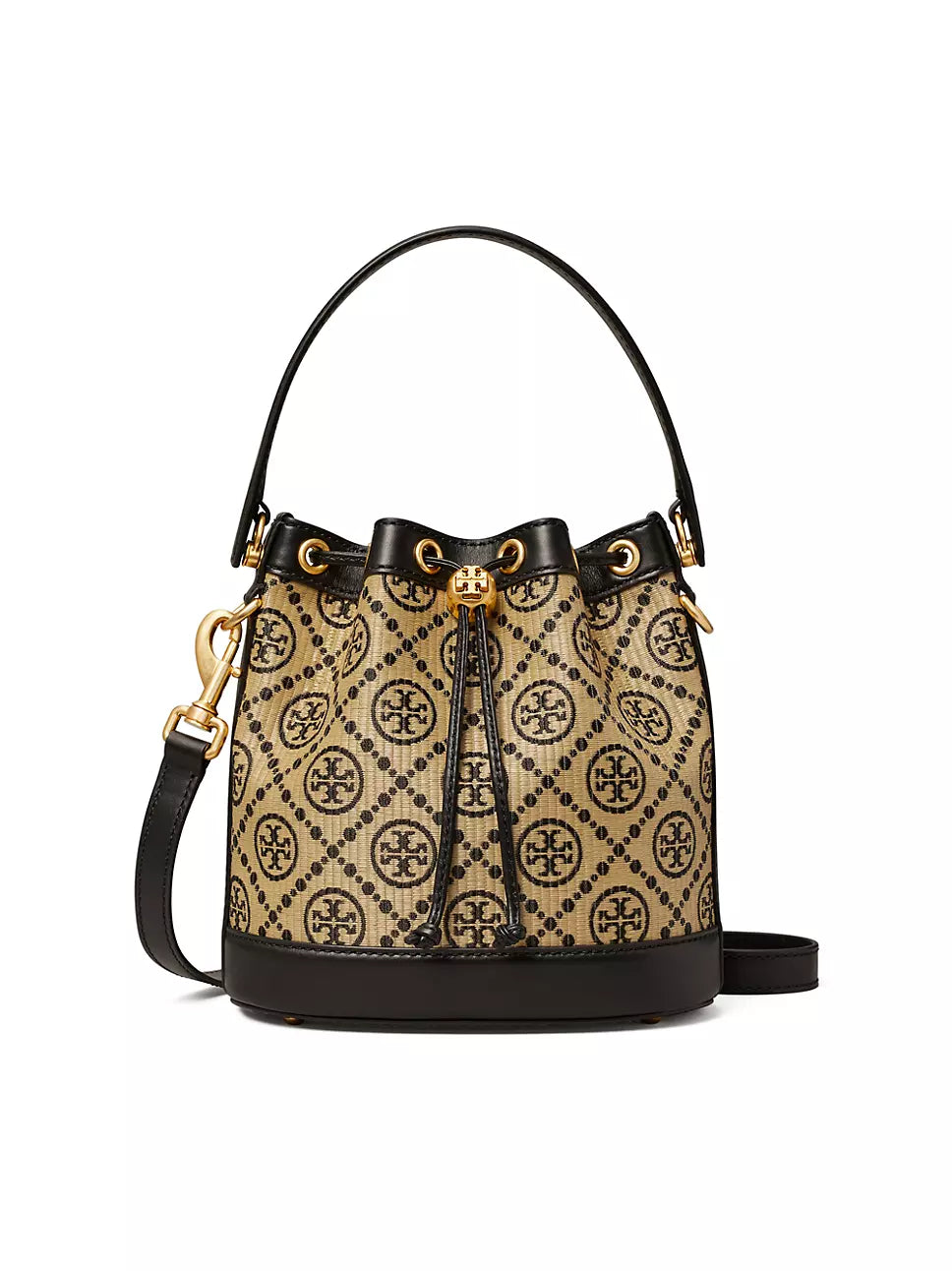 Tory Burch T Monogram Raffia Bucket Bag