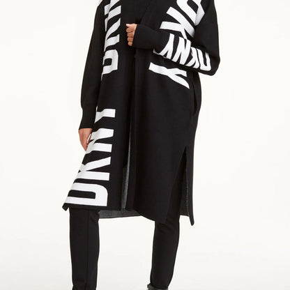 DKNY OVERSIZED LOGO CARDIGAN M