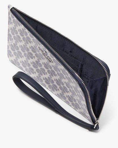 Kate Spade Lucy Spade Flower Medium L-zip Wristlet