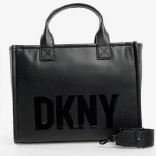 DKNY NWT Black Double Handle Square Tote with Detachable Strap