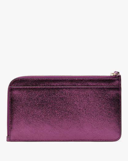 Kate Spade Lucy Medium L-zip Wristlet metalic purple