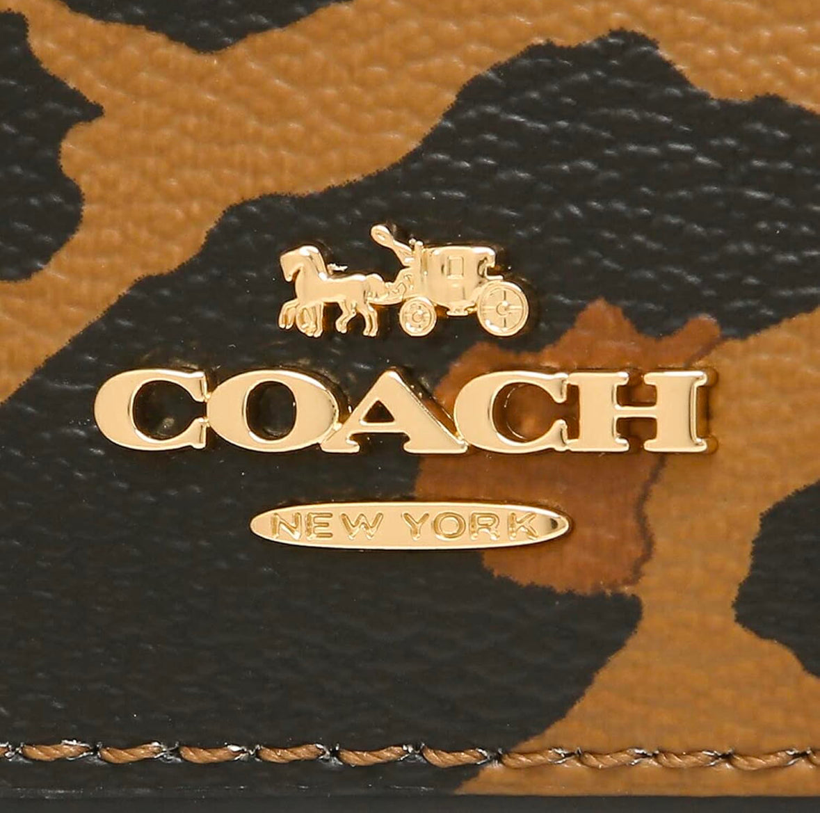 Coach Women's Trifold Wallet, Leopard Brown, Black