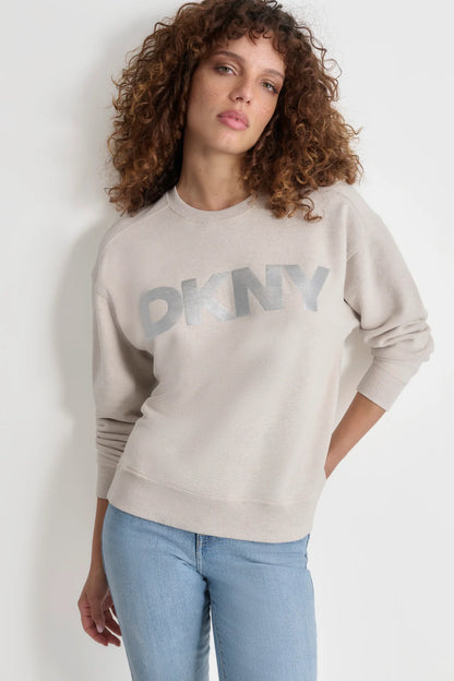 DKNY SEQUIN LOGO SWEATSHIRT