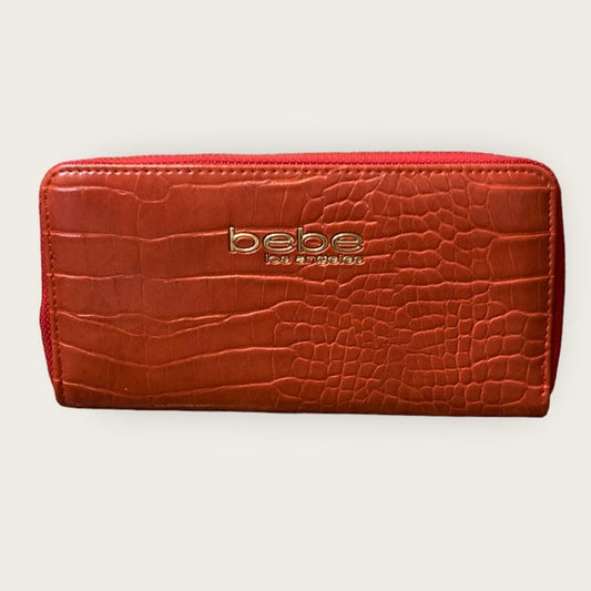 Bebe Evelyn Croco Zip Around Wallet