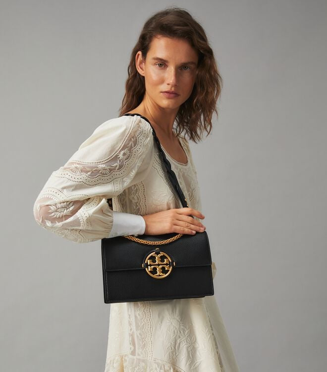 TORY BURCH MILLER BRAIDED SHOULDER BAG